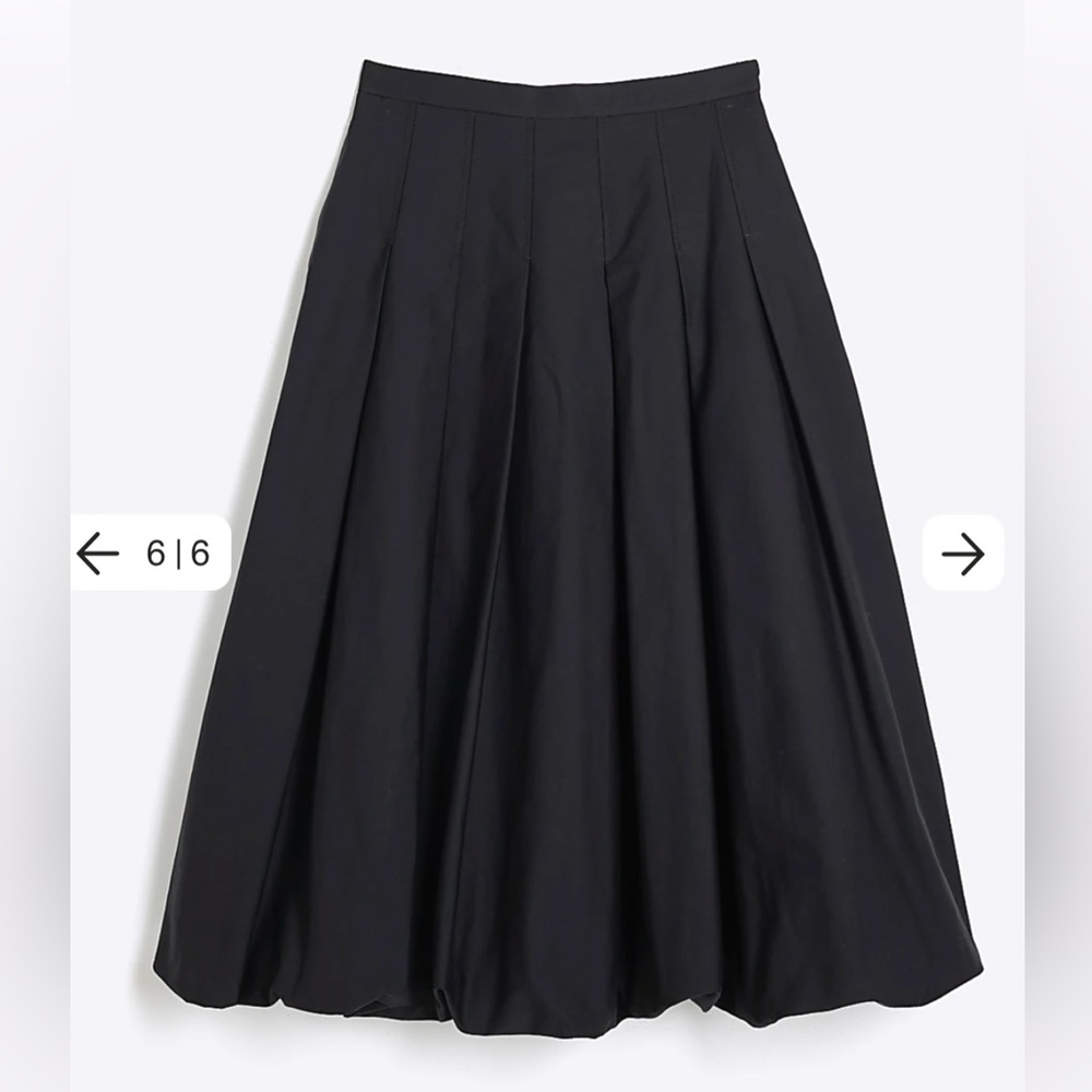 NWT River Island Black Midi Bubble Hem Skirt | 8